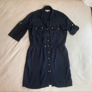 MK Navy Shirt Dress w/Adjustable elastic waist